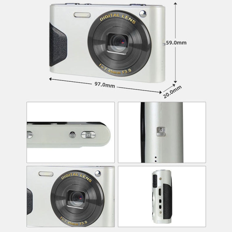 C8 4K  2.7-inch LCD Screen HD Digital Camera Retro Camera,Version: 30W Standard Version  White - Video Cameras by PMC TechLife | Online Shopping South Africa | PMC TechLife | Buy Now Pay Later Mobicred