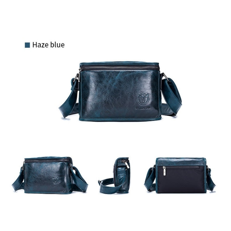 BULL CAPTAIN Leather Shoulder Messenger Bag For Men(Smog Blue) - free shipping - PMC TechLife - Order now!