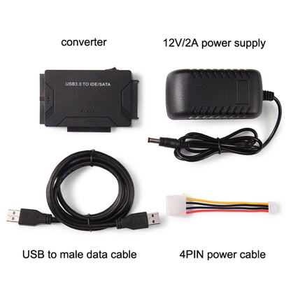 USB3.0 To SATA / IDE Easy Drive Cable Hard Drive Expanding Connector, Plug Specification: UK  Plug - USB to IDE / SATA by PMC Jewellery | Online Shopping South Africa | PMC Jewellery | Buy Now Pay Later Mobicred