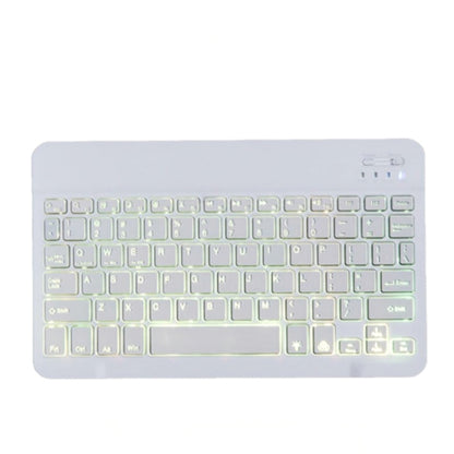 78 Keys 10 Inch RGB Colorful Backlit Bluetooth Keyboard For Mobile Phone / Tablet(White) - Wireless Keyboard by PMC Jewellery | Online Shopping South Africa | PMC Jewellery | Buy Now Pay Later Mobicred