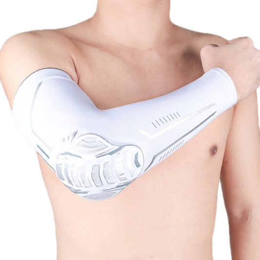 Outdoor Sports Honeycomb Anti-collision Compression Arm Guard, Color: L (White) - Sports Safety by PMC Jewellery | Online Shopping South Africa | PMC Jewellery | Buy Now Pay Later Mobicred