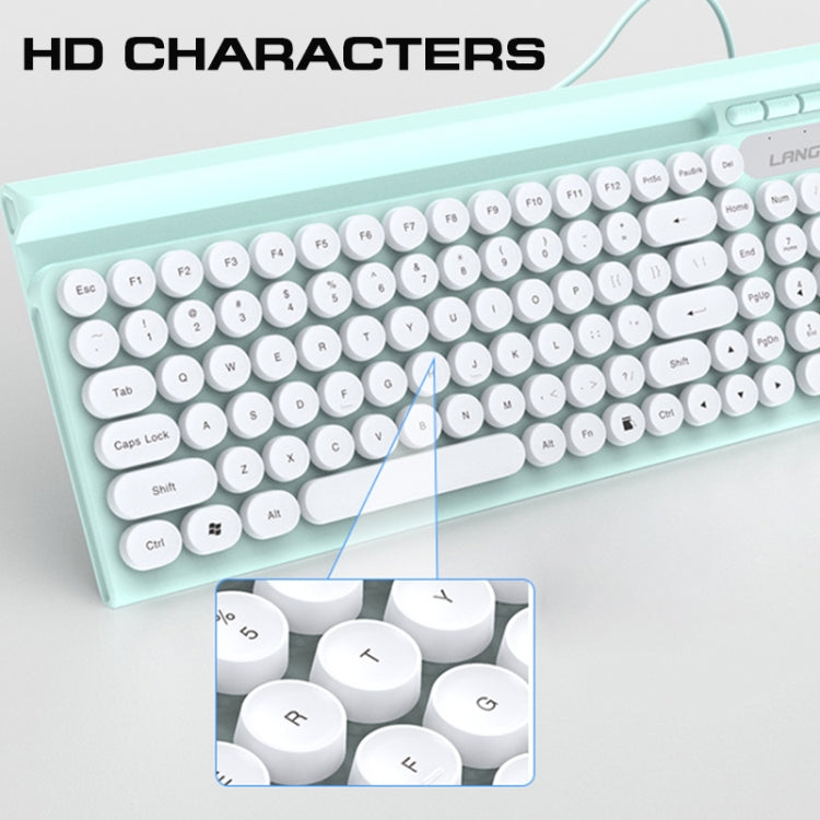 LANGTU L3 102 Keys Anti-Spill Silent Office Wired Mechanical Keyboard, Cable Length: 1.5m(White Green) - Wired Keyboard by LANGTU | Online Shopping South Africa | PMC Jewellery | Buy Now Pay Later Mobicred