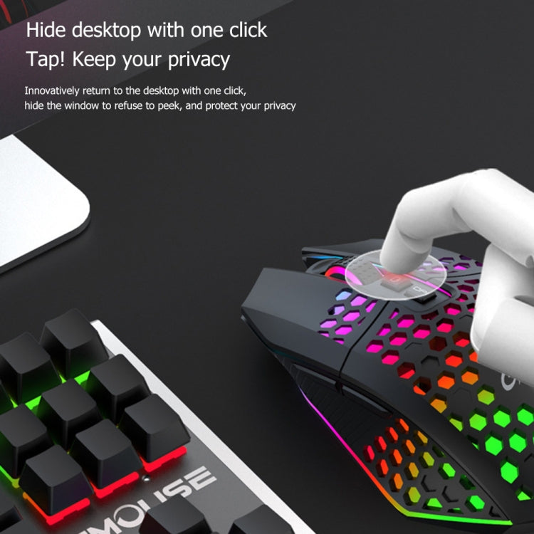 FMOUSE  X801 8 Keys 1600DPI Hollow Luminous Gaming  Office Mouse,Style: Black Wired - Wireless Mice by FMOUSE | Online Shopping South Africa | PMC Jewellery | Buy Now Pay Later Mobicred