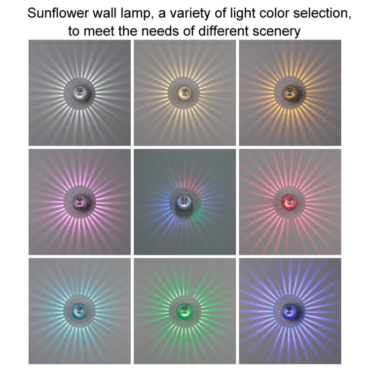 LED Aluminum Aisle Light Sunflower Corridor Lamp Decorative Light, Power source: Invisible Installation 3W(Yellow) - Novelty Lighting by PMC TechLife | Online Shopping South Africa | PMC TechLife | Buy Now Pay Later Mobicred