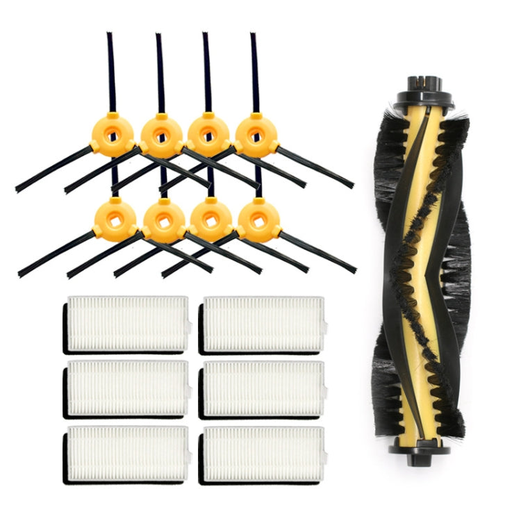 For ECOVACS  N79S / DN620 / 500 4pairs Side Brushes+ 6pcs Filters+Roller Brush - For ECOVACS Accessories by PMC TechLife | Online Shopping South Africa | PMC TechLife | Buy Now Pay Later Mobicred