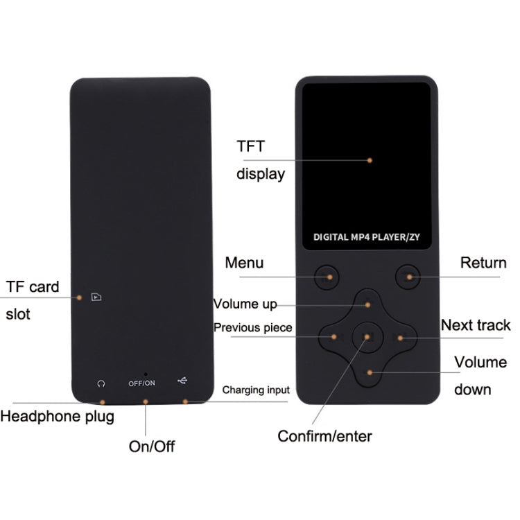 T68 Card Lossless Sound Quality Ultra-thin HD Video MP4 Player(Black) - MP4 Player by PMC TechLife | Online Shopping South Africa | PMC TechLife | Buy Now Pay Later Mobicred