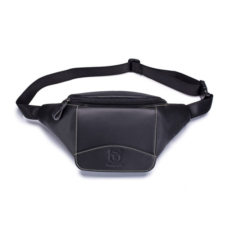 BULL CAPTAIN Cowhide Waist Bag Large Capacity Multifunctional Wallet For Men(Black) - Single-shoulder Bags by BULL CAPTAIN | Online Shopping South Africa | PMC TechLife | Buy Now Pay Later Mobicred