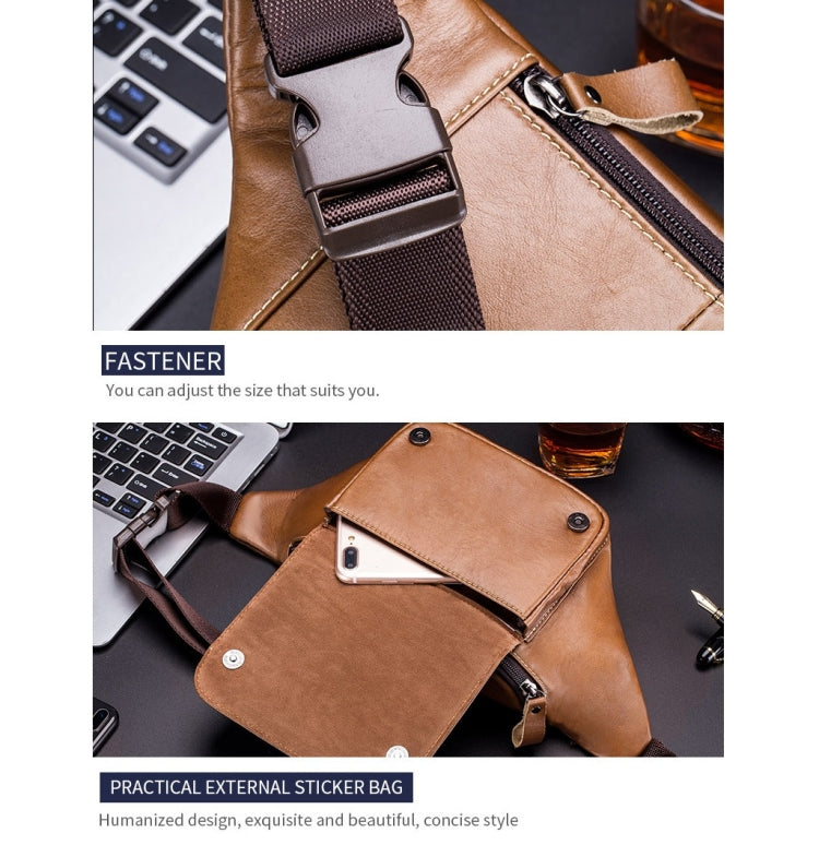 BULL CAPTAIN Cowhide Waist Bag Large Capacity Multifunctional Wallet For Men(Black) - Single-shoulder Bags by BULL CAPTAIN | Online Shopping South Africa | PMC TechLife | Buy Now Pay Later Mobicred
