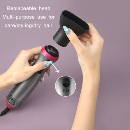 5 in 1 Curling And Straightening Hot Air Comb(EU Plug 220V Gray) - Hair Curler by PMC Jewellery | Online Shopping South Africa | PMC Jewellery | Buy Now Pay Later Mobicred