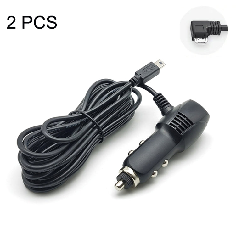 2 PCS Car Charger Fast Charging Driving Recorder Supply Line, Style: 1A+2A(Android Left Bend) - Cables & Connectors by PMC Jewellery | Online Shopping South Africa | PMC Jewellery | Buy Now Pay Later Mobicred