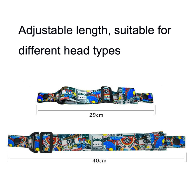 Flight Video Glasses Graffiti Color Headband Fixed Strap For DJI FPV Goggles V2 Strap + Power Line - Other Accessories by PMC TechLife | Online Shopping South Africa | PMC TechLife | Buy Now Pay Later Mobicred