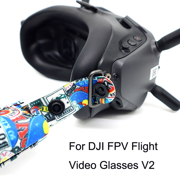 Flight Video Glasses Graffiti Color Headband Fixed Strap For DJI FPV Goggles V2 Strap + Power Line - Other Accessories by PMC TechLife | Online Shopping South Africa | PMC TechLife | Buy Now Pay Later Mobicred