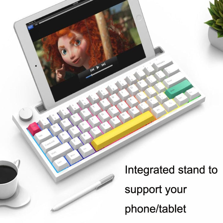 Ajazz K620T 62 Keys Bluetooth Wireless Dual Mode Mechanical Keyboard, Style: Pink Shaft (Black) - free shipping - PMC Jewellery - Order now!