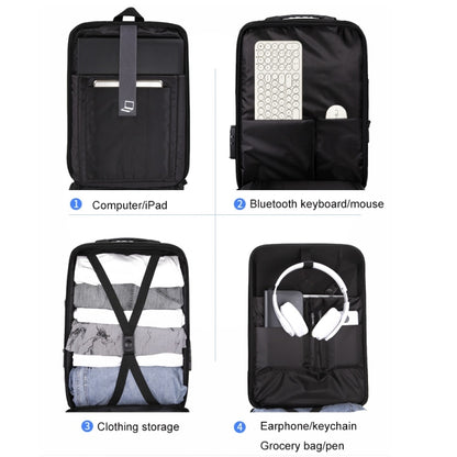 Men Business Shoulder USB External Interface Computer Bag, Color: 8001 Black - Backpack by PMC Jewellery | Online Shopping South Africa | PMC Jewellery | Buy Now Pay Later Mobicred