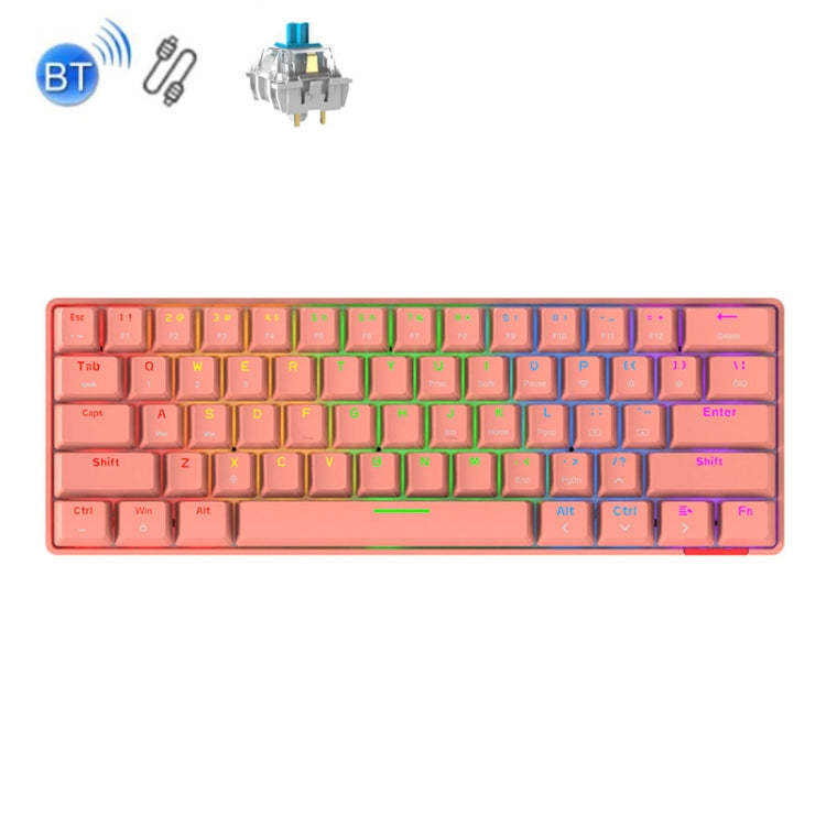 Ajazz STK61 61 Keys Dual Mode Wireless Bluetooth Mechanical Keyboard(Blue Shaft Red Gorge) - Wireless Keyboard by Ajazz | Online Shopping South Africa | PMC Jewellery | Buy Now Pay Later Mobicred