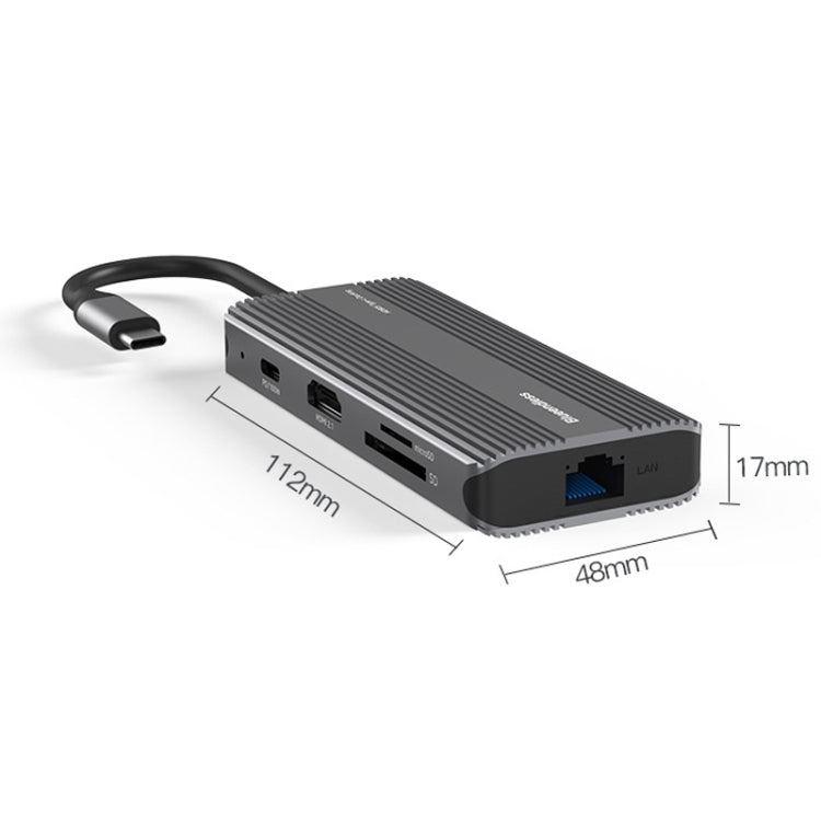 Blueendless 8K/30Hz Type-C To Gigabit Ethernet USB3.1 Docking Station(8 in 1) - free shipping - PMC Jewellery - Order now!