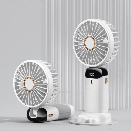 USB Handheld Digital Display Folding Aromatherapy Fan, Battery Capacity: 3000mAh(N15 White) - Electric Fans by PMC Jewellery | Online Shopping South Africa | PMC Jewellery | Buy Now Pay Later Mobicred