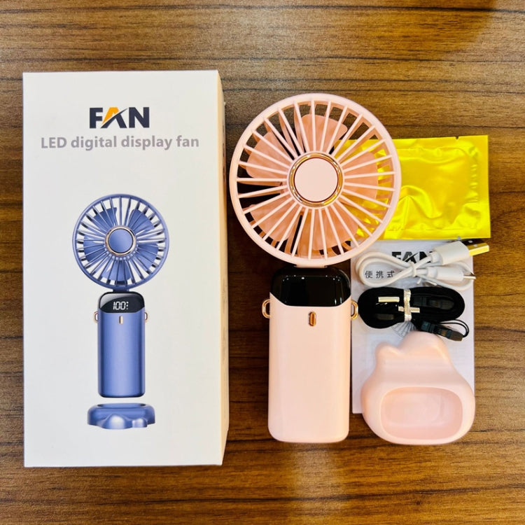 USB Handheld Digital Display Folding Aromatherapy Fan, Battery Capacity: 5000mAh(N15 Dark Green) - Electric Fans by PMC Jewellery | Online Shopping South Africa | PMC Jewellery | Buy Now Pay Later Mobicred