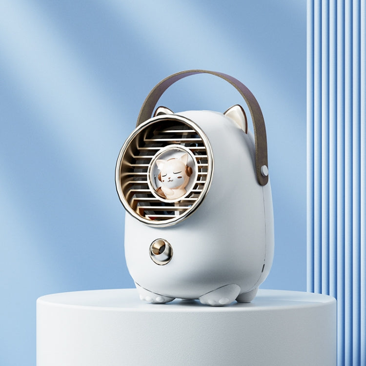 Turbine Water Cold Fan USB Desktop Humidity Spray Small Fan(Tanuka White 2000 mAh) - Electric Fans by PMC Jewellery | Online Shopping South Africa | PMC Jewellery | Buy Now Pay Later Mobicred