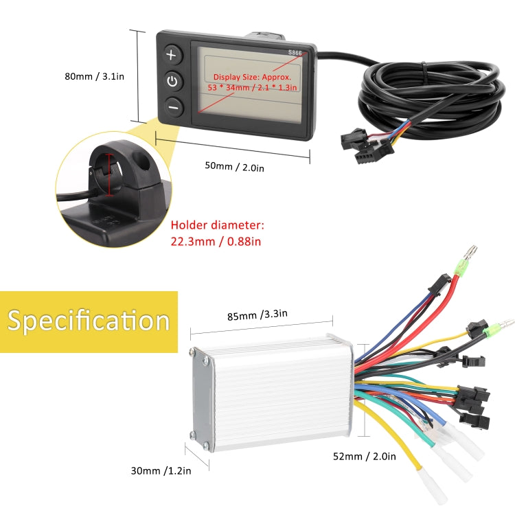 S866 A Type Electric Bicycle Universal Electric Bicycle Dashboard Set ,Specification: 36V / 48V - free shipping - PMC TechLife - Order now!