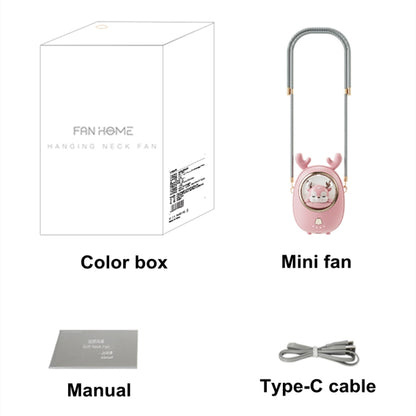 Children Hanging Neck Fan USB Handheld Light Glowing Mini Portable Fan(Pink) - Electric Fans by PMC Jewellery | Online Shopping South Africa | PMC Jewellery | Buy Now Pay Later Mobicred