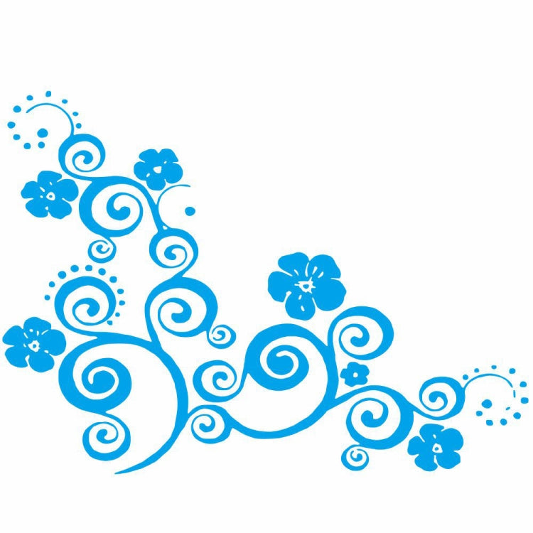 D-908 Summer Flower Totem PVC Car Hood Sticker(Blue) - Decorative Sticker by PMC TechLife | Online Shopping South Africa | PMC TechLife | Buy Now Pay Later Mobicred