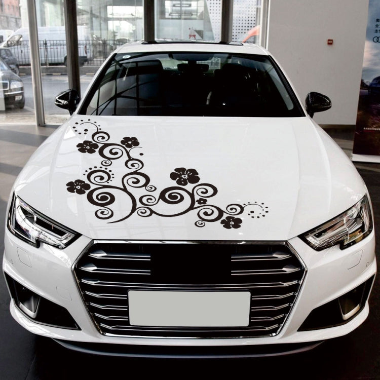 D-908 Summer Flower Totem PVC Car Hood Sticker(Yellow) - Decorative Sticker by PMC TechLife | Online Shopping South Africa | PMC TechLife | Buy Now Pay Later Mobicred