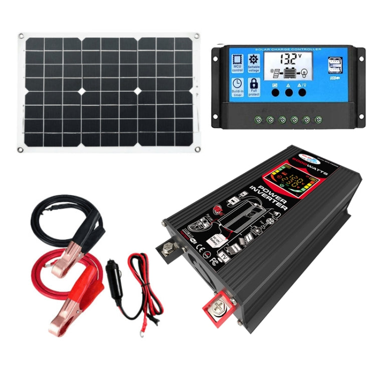Tang 3 Generations Home Solar Generator Inverter+30A Controller+18W 12V Solar Panel, Specification: Black 12V To 110V - Modified Square Wave by PMC TechLife | Online Shopping South Africa | PMC TechLife | Buy Now Pay Later Mobicred