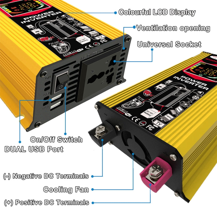 Tang 3 Generations Home Solar Generator Inverter+30A Controller+18W 12V Solar Panel, Specification: Yellow 12V To 220V - Modified Square Wave by PMC TechLife | Online Shopping South Africa | PMC TechLife | Buy Now Pay Later Mobicred
