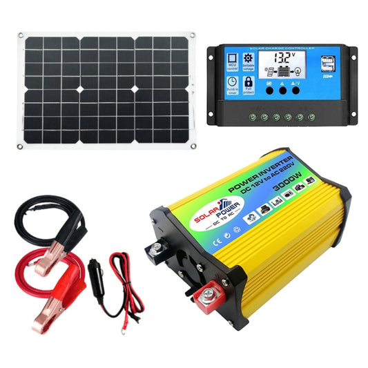 Saga Generation 1 Home Solar Generator Inverter+30A Controller+18W 12V Solar Panel, Specification: Yellow 12V To 220V - Modified Square Wave by PMC Jewellery | Online Shopping South Africa | PMC Jewellery | Buy Now Pay Later Mobicred