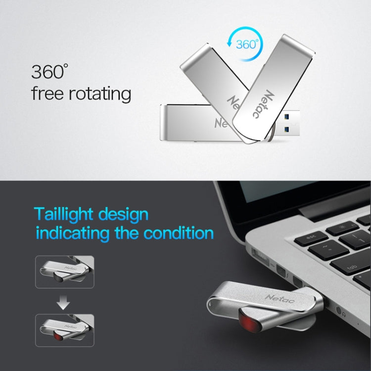 Netac U388 High Speed USB3.0 Metal Rotating Car Computer U Disk, Capacity: 64GB - USB Flash Drives by Netac | Online Shopping South Africa | PMC Jewellery | Buy Now Pay Later Mobicred