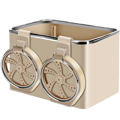 Car Paper Box Hanging Armrest Box Storage Box Cup Holder(Beige Double Cup) - Tissue Boxes by PMC Jewellery | Online Shopping South Africa | PMC Jewellery