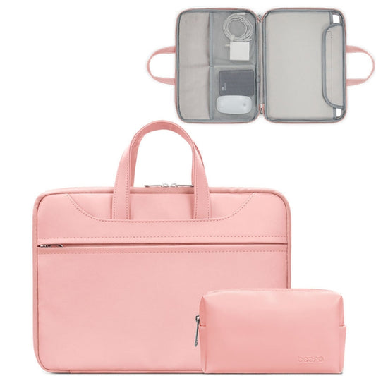 Baona BN-Q006 PU Leather Full Opening Laptop Handbag For 13/13.3 inches(Pink+Power Bag) - 13.3 inch by Baona | Online Shopping South Africa | PMC Jewellery | Buy Now Pay Later Mobicred