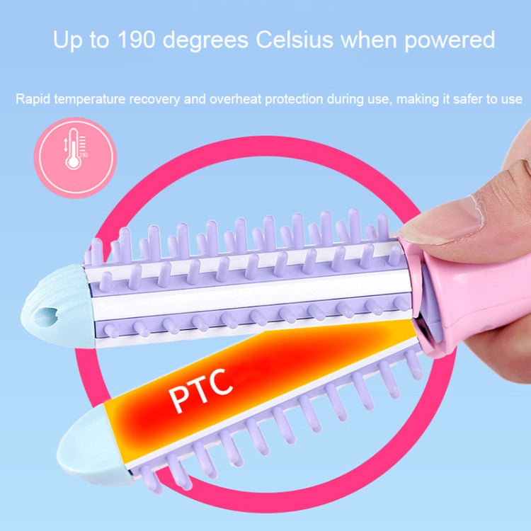 GeLinSi GLS-003 20W 2 in 1 Ceramic Glaze Mini Curler Comb, EU Plug(Pink) - free shipping - PMC TechLife - Order now!