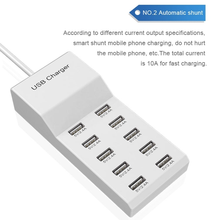 USB Multi-port Charger Mobile Phone Fast Charging Universal Fast Adapter 10 Interface EU Plug - Multifunction Charger by PMC Jewellery | Online Shopping South Africa | PMC Jewellery | Buy Now Pay Later Mobicred