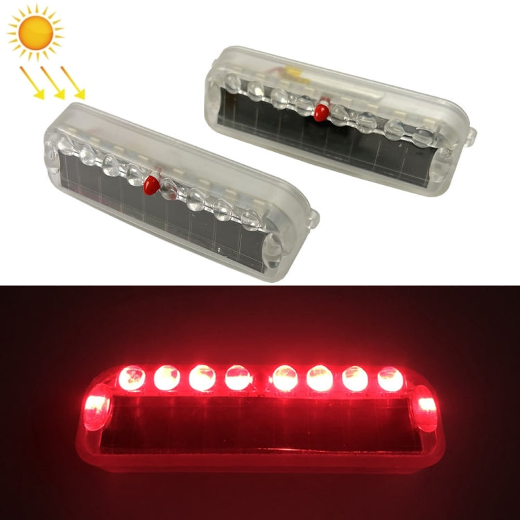 2 PCS LED Solar Decorative Night Vibration Lighting Warning strobe Lamp(Red) - Warning Lights by PMC Jewellery | Online Shopping South Africa | PMC Jewellery | Buy Now Pay Later Mobicred