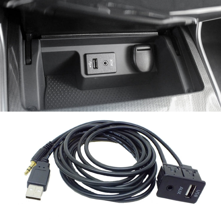 Car Modified AUX+USB Socket Audio Modification Accessories 3.5mm USB Extension Line - DIY Cables by PMC TechLife | Online Shopping South Africa | PMC TechLife