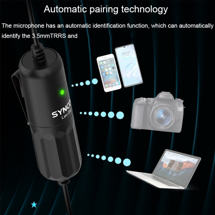 SYNCO S8 Lavalier Live Wired Microphone, Spec: Black + Type-C + 8 Pin - Microphone by SYNCO | Online Shopping South Africa | PMC TechLife | Buy Now Pay Later Mobicred