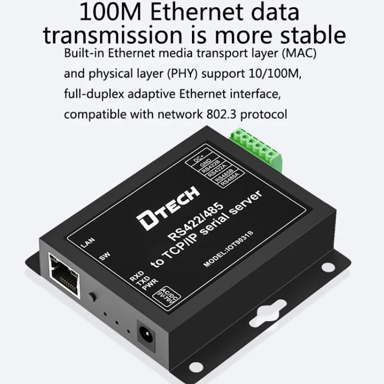 DTECH IOT9031B RS485/422 To TCP/IP Ethernet Serial Port Server, CN Plug - free shipping - PMC Jewellery - Order now!