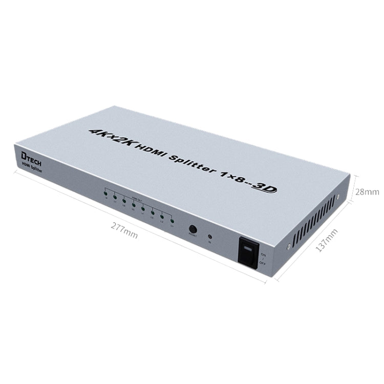 DTECH DT-7148 HDMI 2.0 1 In 8 Out 4K X 2K HD Splitter, CN Plug - Splitter by DTECH | Online Shopping South Africa | PMC Jewellery | Buy Now Pay Later Mobicred