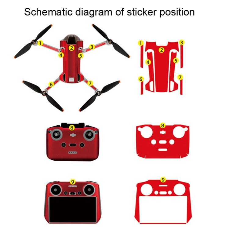 Sunnylife Drone+Remote Control Protective Sticker For DJI Mini 3 Pro RC Version(Carbon Black) - Stickers by Sunnylife | Online Shopping South Africa | PMC TechLife | Buy Now Pay Later Mobicred