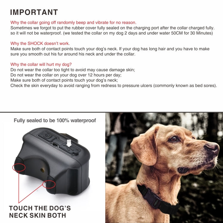 Pet Collar Trainer Rechargeable Automatic Bark Stop(Black) - Training Aids by PMC TechLife | Online Shopping South Africa | PMC TechLife