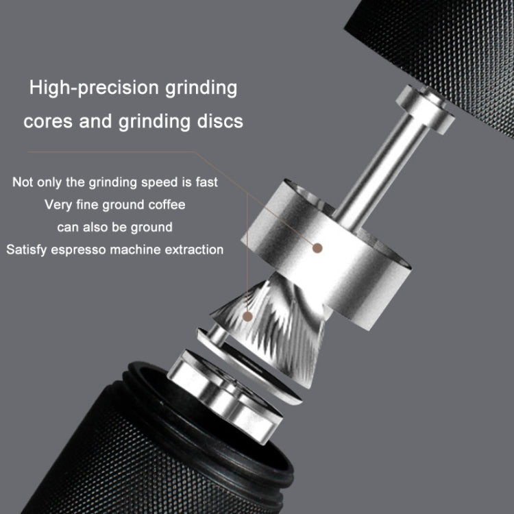 CNC Stainless Steel Hand Crank Coffee Bean Grinder, Specification: Hexagon Silver - free shipping - PMC TechLife - Order now!
