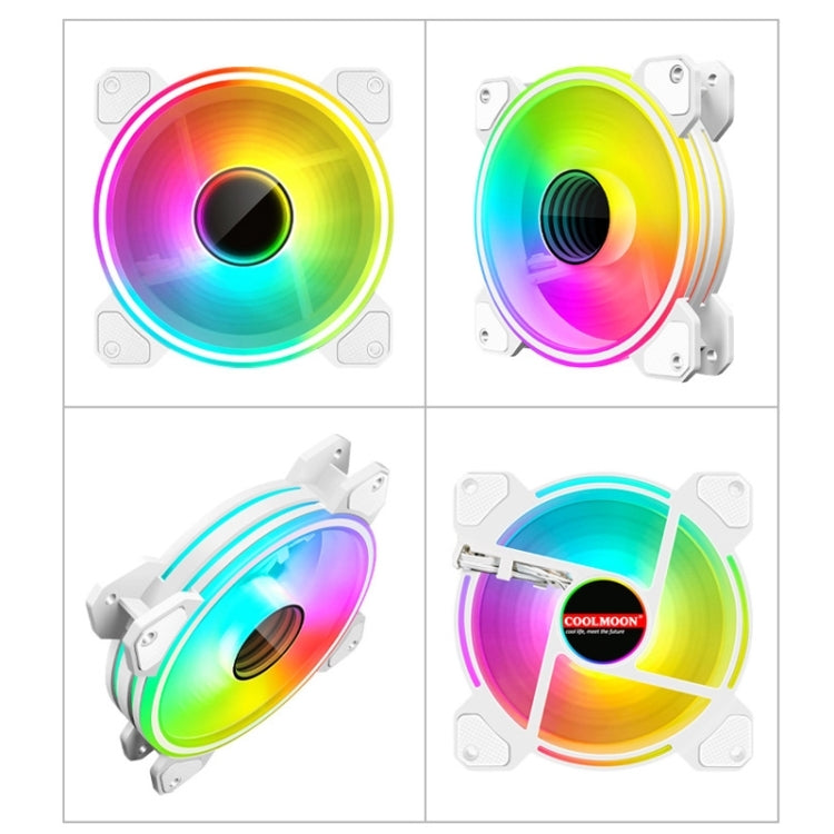 COOLMOON 12cm Infinity Lens Computer Cooling Fan PWM ARGB Chassis Cooling Fan(Black) - free shipping - PMC TechLife - Order now!