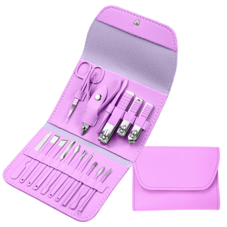 Nail Art Tool Set Nail Clippers Dead Skin Scissors Manicure Tool, Specification: 16 In 1 Purple - Nail Clipper by PMC Jewellery | Online Shopping South Africa | PMC Jewellery | Buy Now Pay Later Mobicred