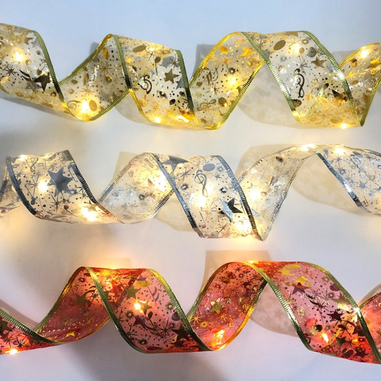 Christmas LED Lights Bronzing Double Ribbon String Lights, Specification: 1m(Gold Warm Light) - Decoration Lamps by PMC TechLife | Online Shopping South Africa | PMC TechLife