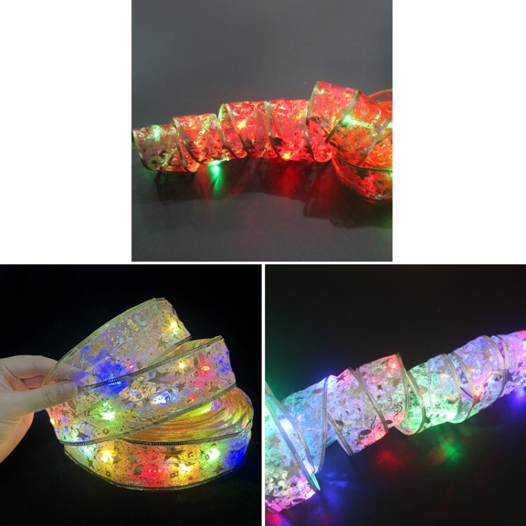 Christmas LED Lights Bronzing Double Ribbon String Lights, Specification: 5m(Silver Color Light) - Decoration Lamps by PMC Jewellery | Online Shopping South Africa | PMC Jewellery