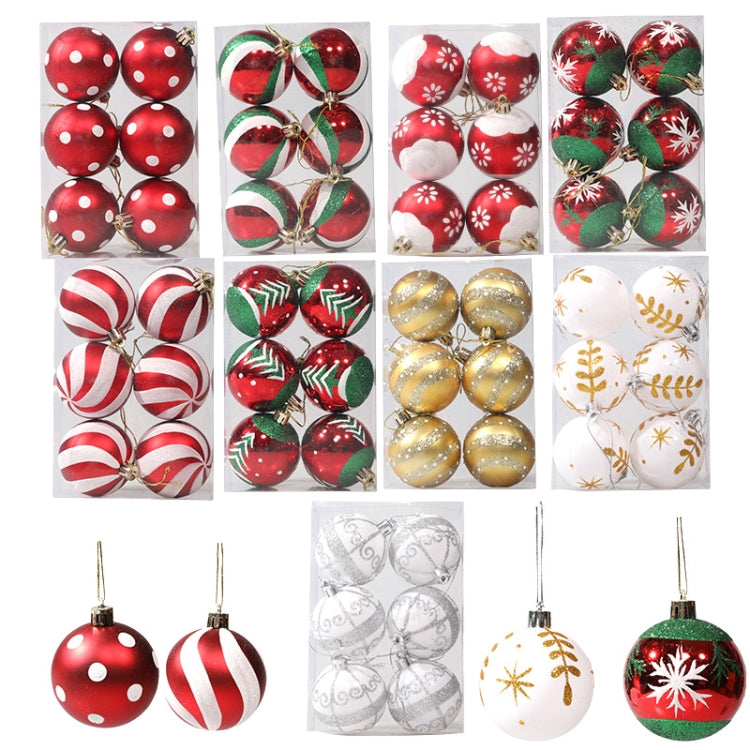 6pcs/pack 6cm Painted Christmas Ball Decoration Props(Red and White Spiral Stripes) - Ornaments by PMC TechLife | Online Shopping South Africa | PMC TechLife