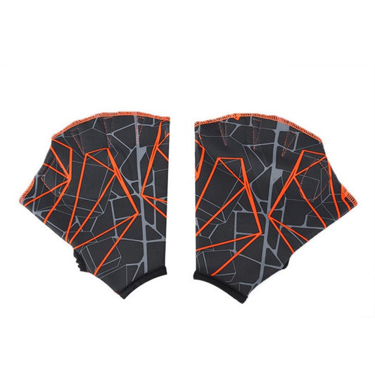 1Pair Unisex Frog Type Girdles Swimming Hand Fins, Size: M(Gray Orange) - Swimming Fins & Diving Shoes by PMC Jewellery | Online Shopping South Africa | PMC Jewellery | Buy Now Pay Later Mobicred