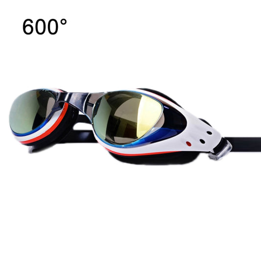 WAVE Electroplating HD Anti-fog Myopia Swimming Glasses, Color: Blue Black 600 Degree - Swimming Glasses by WAVE | Online Shopping South Africa | PMC Jewellery | Buy Now Pay Later Mobicred